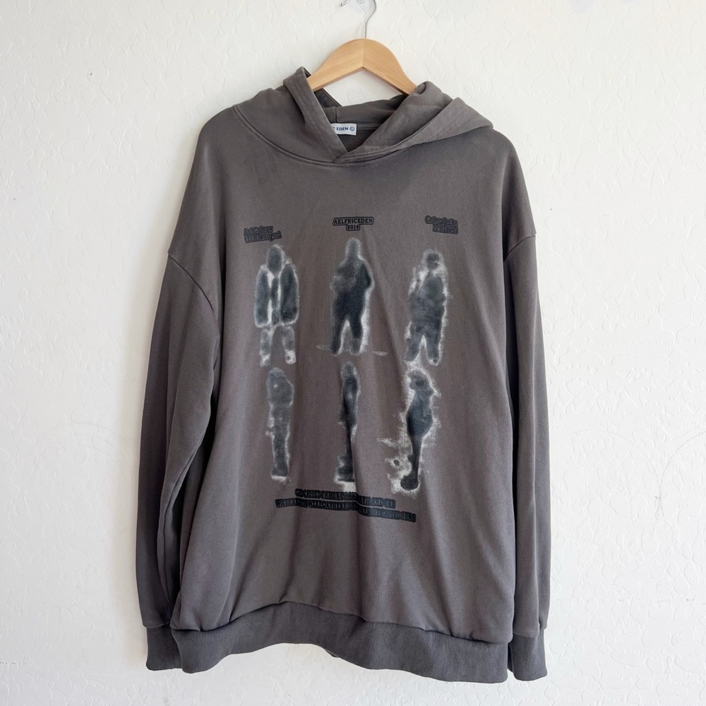 Aelfric Eden Blurry Shadow Print Oversized Sweatshirt Pullover Hoodie